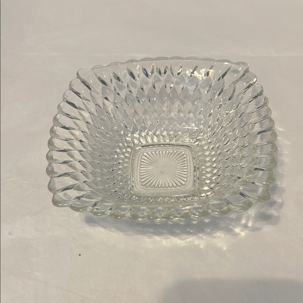 Vintage Anchor Hocking Elegant Clear Glass Candy Dish.